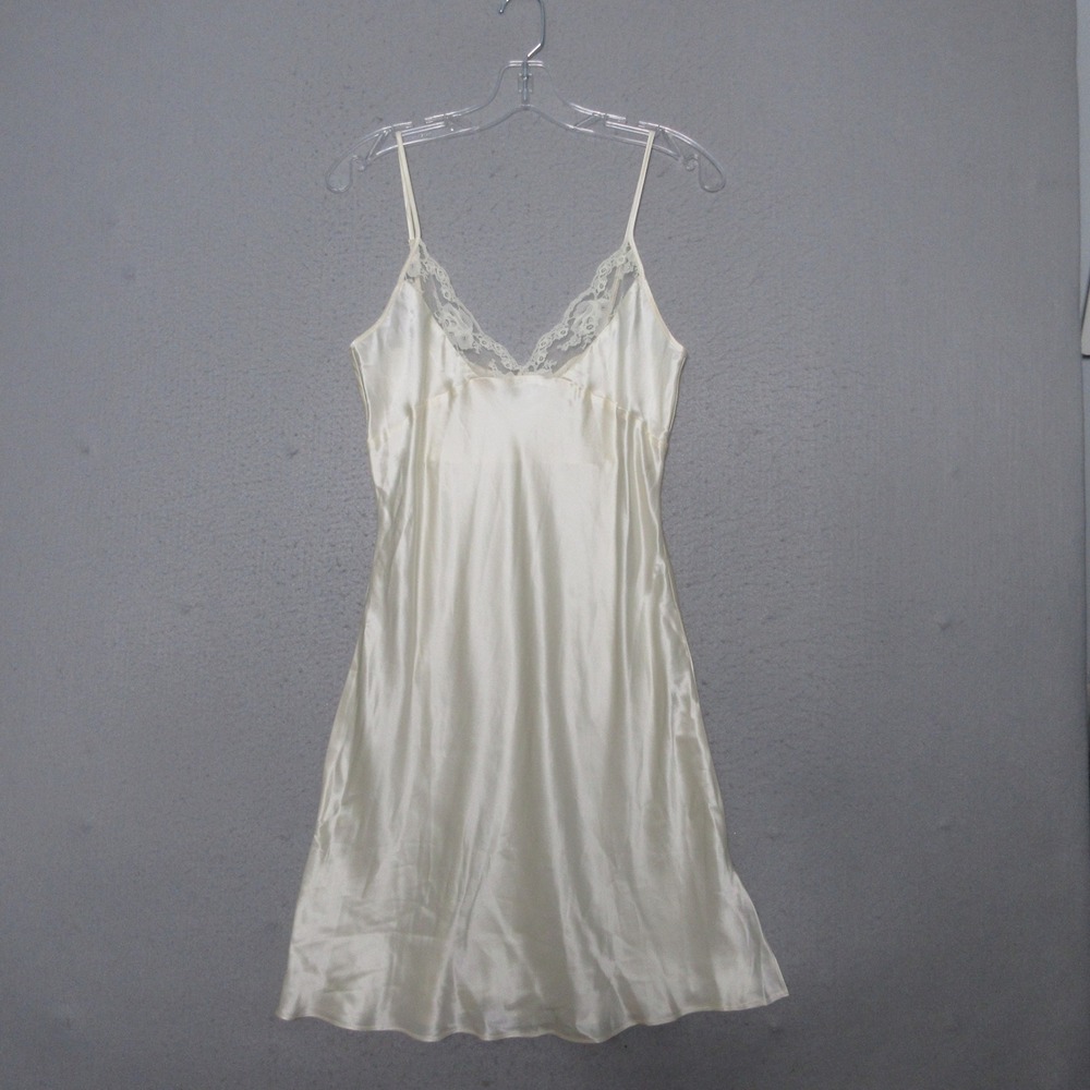 WinterSilks Slip Dress Medium Silk Lace Trim Fairy Y2K Nightgown Vintage